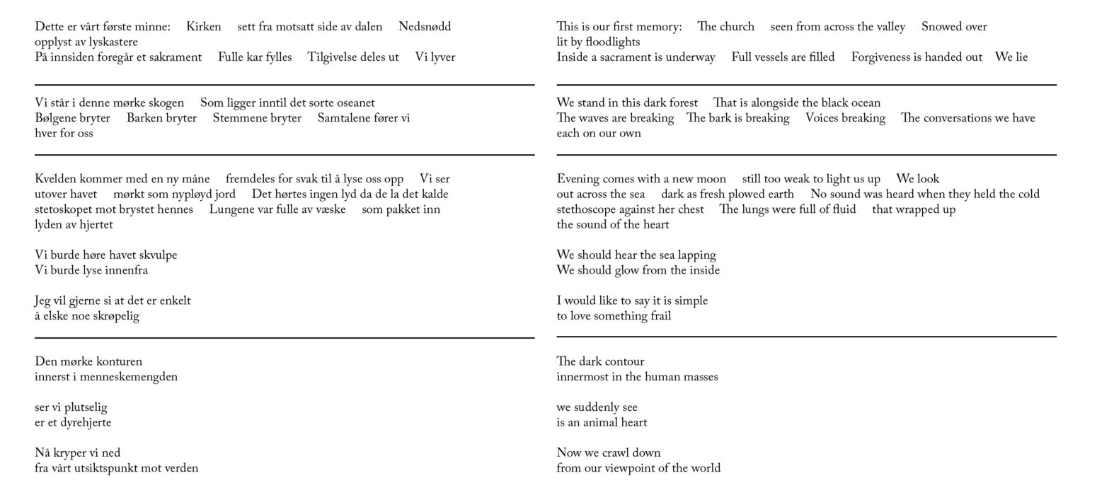Four Poems by Kristen Berget translated from Norwegian by Kathleen Maris Paltrineri 2